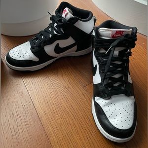 Nike Panda Dunk Highs (Black & White), Size US Women’s 8